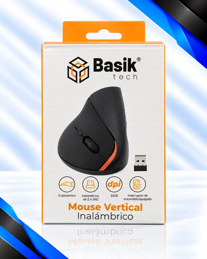 MOUSE INALAMBRICO ERGONOMICO BASIK TECH 80275