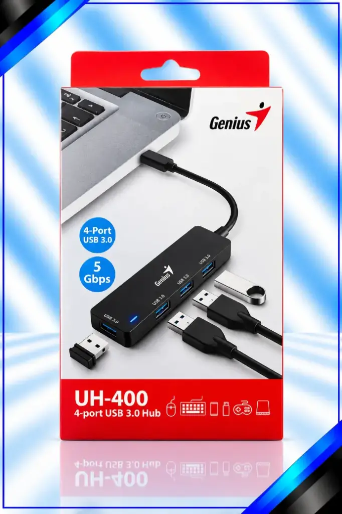 HUB 4 PUERTOS  USB-TIPO C GENIUS