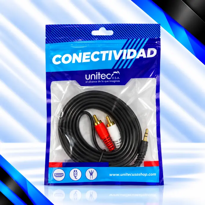 CABLE DE AUDIO 2*1 1*8 M UNITEC 11766