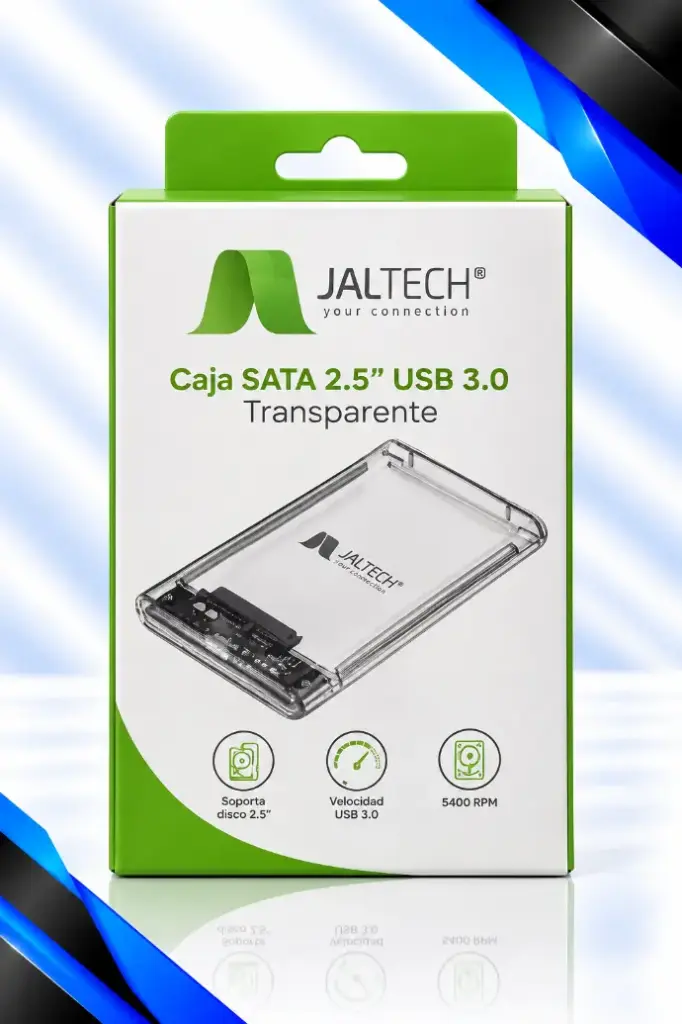 CAJA DE DISCO DURO SATA 2.5" USB 3.0 JALTECH TRANSPARENTE 11288