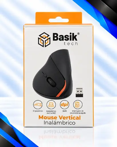 [80275] MOUSE INALAMBRICO ERGONOMICO BASIK TECH 80275