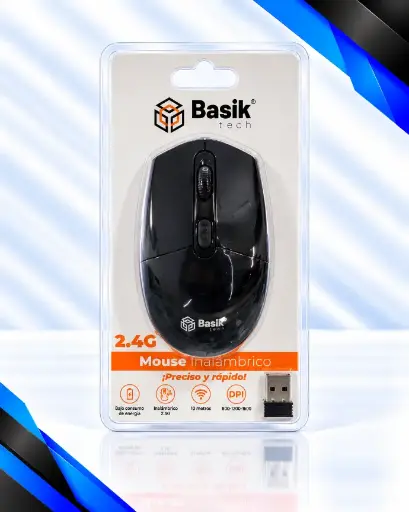[80263] MOUSE INALAMBRICO BASIK NEGRO 80263